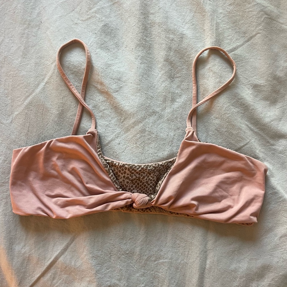 Pink Knotted Bikini Top